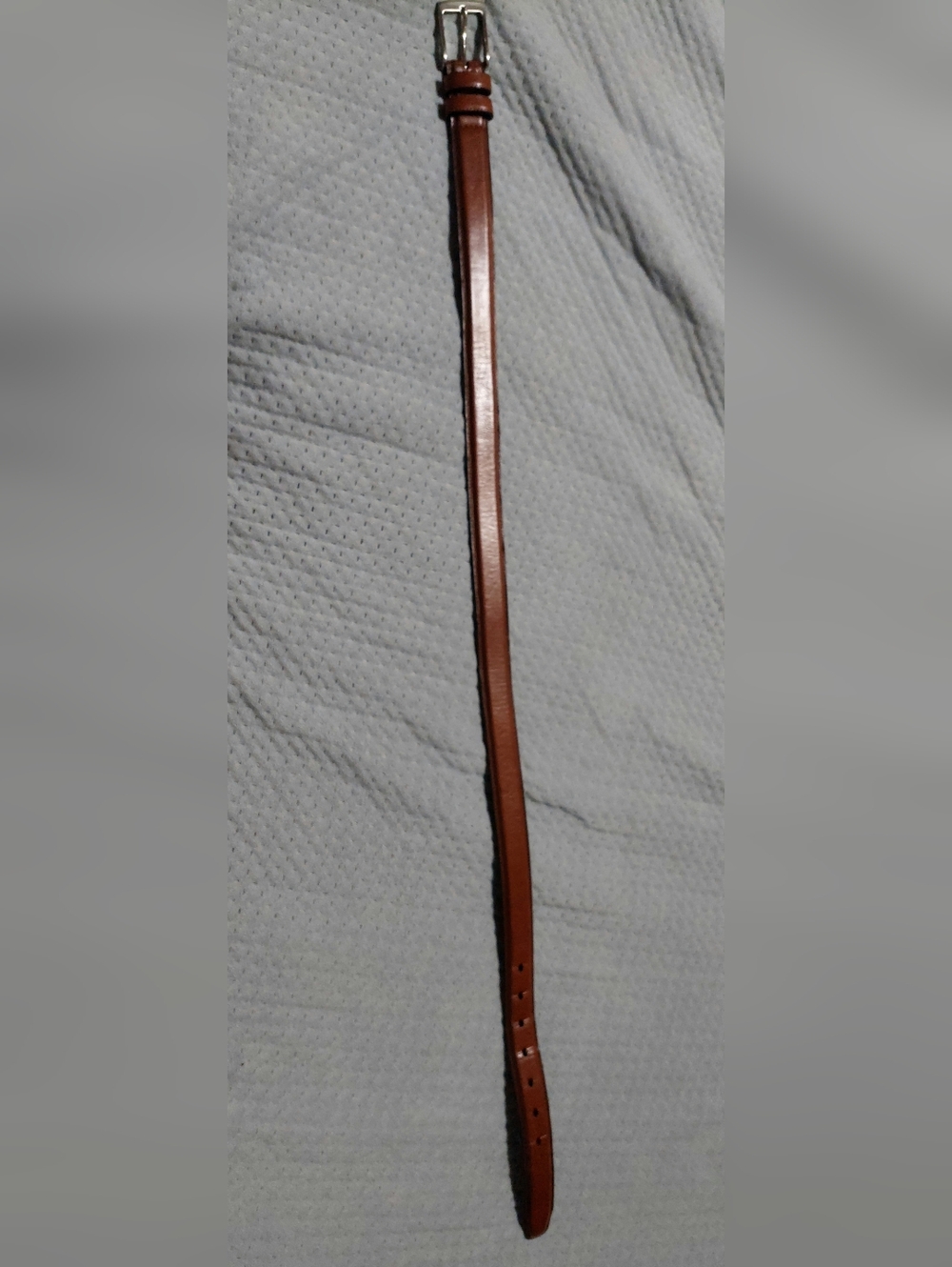 CDG Classic Narrow Brown Leather Belt with Silver Buckle